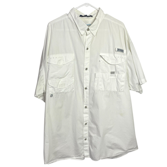 Columbia PFG Bonehead Shirt Mens XXL White Short Sleeve Vented Fishing Outdoor - Picture 1 of 8